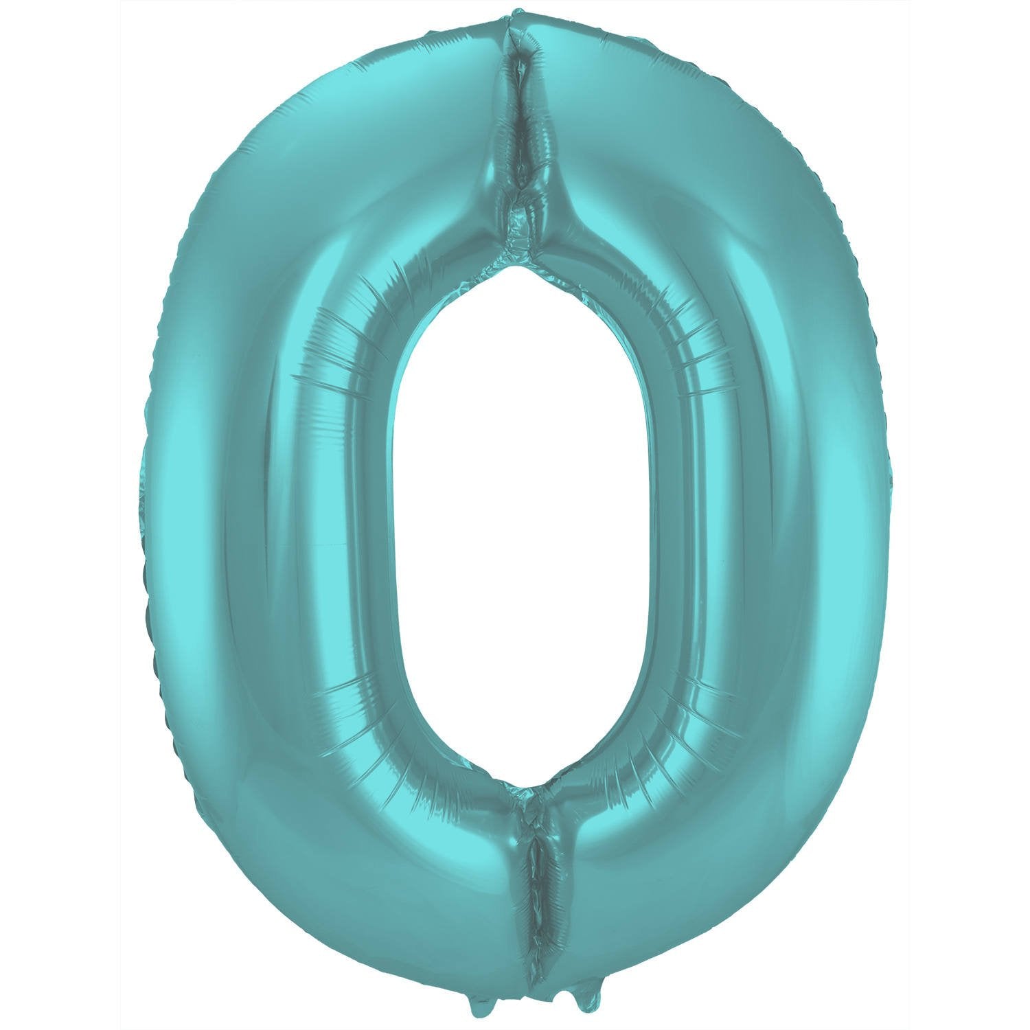 Ballon chiffre 0, 86 cm, turquoise mat