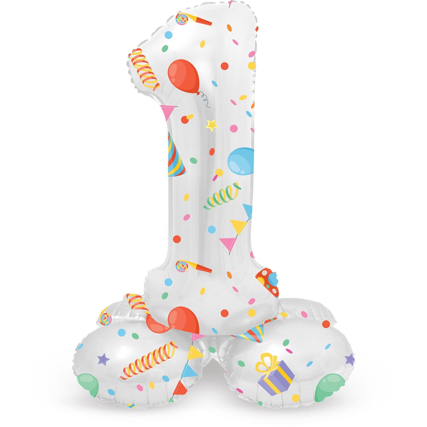 Ballon de fête numéro 1 avec socle, 41 cm