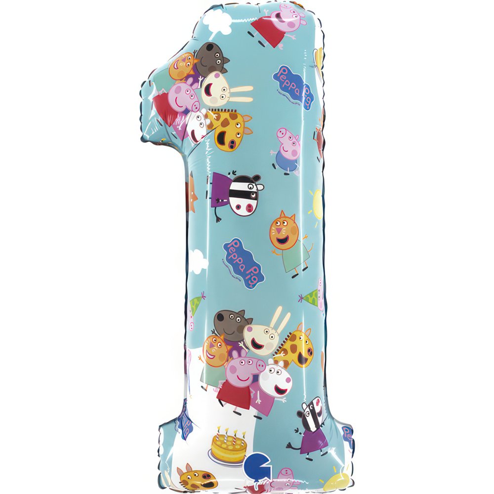 Ballon numéro 1 Peppa Pig 33 x 71 cm