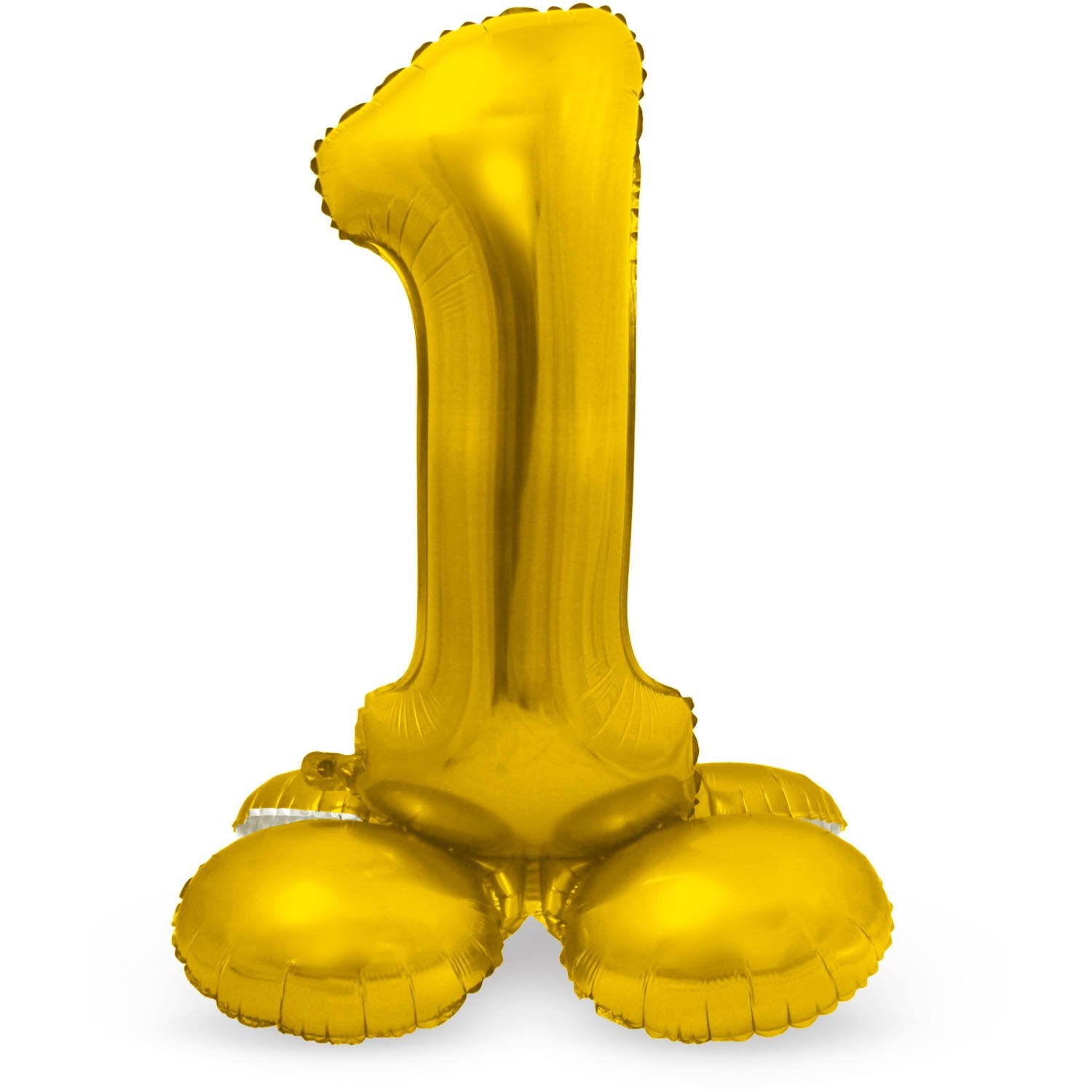 Ballon chiffre 1 doré de 72 cm avec support