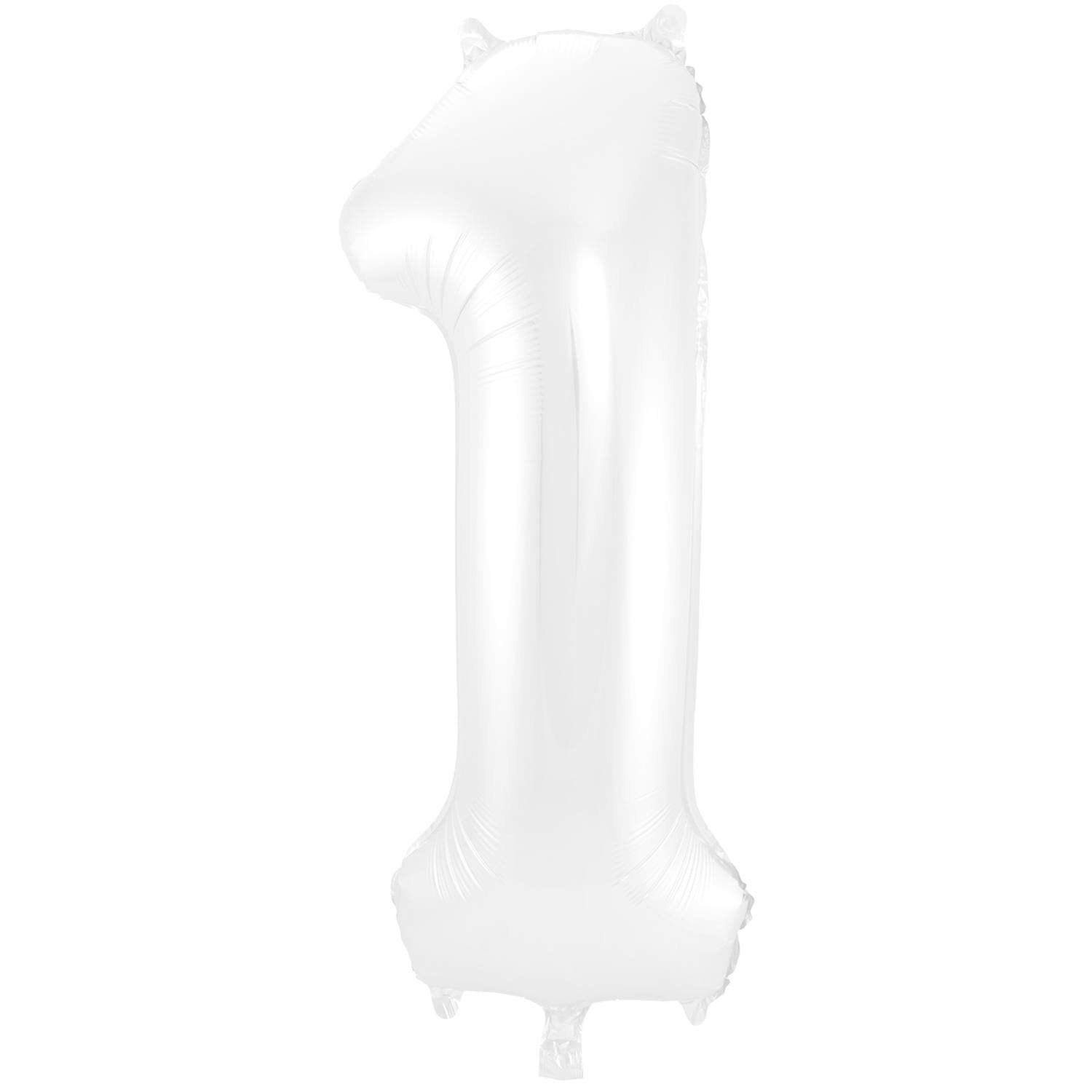 Ballon chiffre 1, 86 cm, blanc