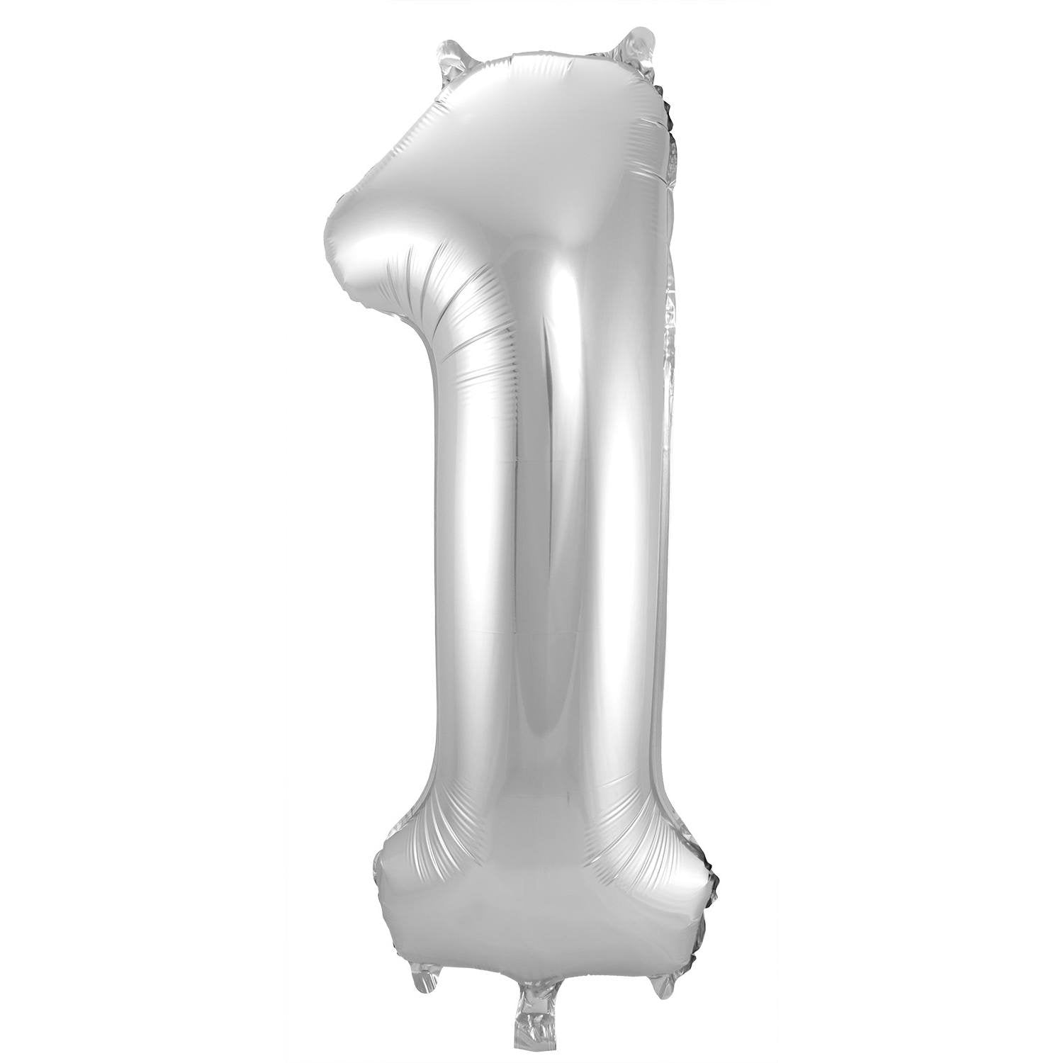 Ballon chiffre 1, 86 cm, argent