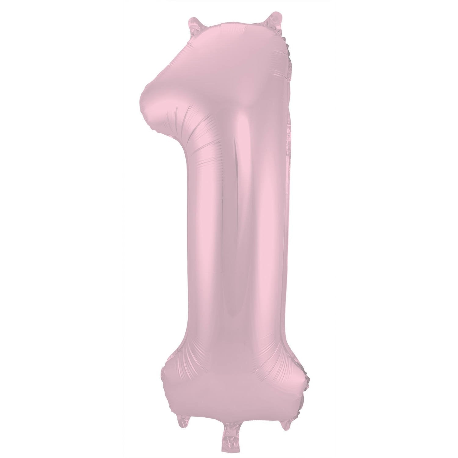 Palloncino numero 1 86 cm rosa pastello