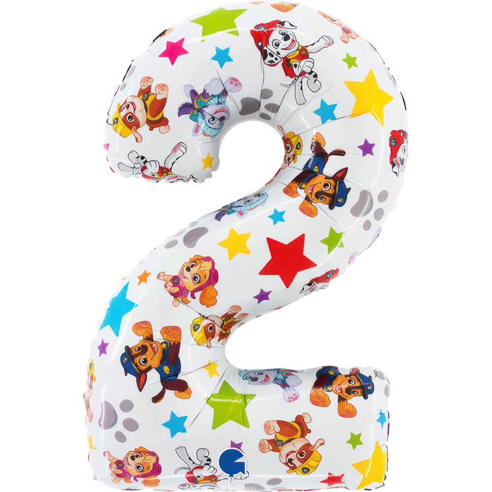 Palloncino Paw Patrol numero 2 53 x 71 cm