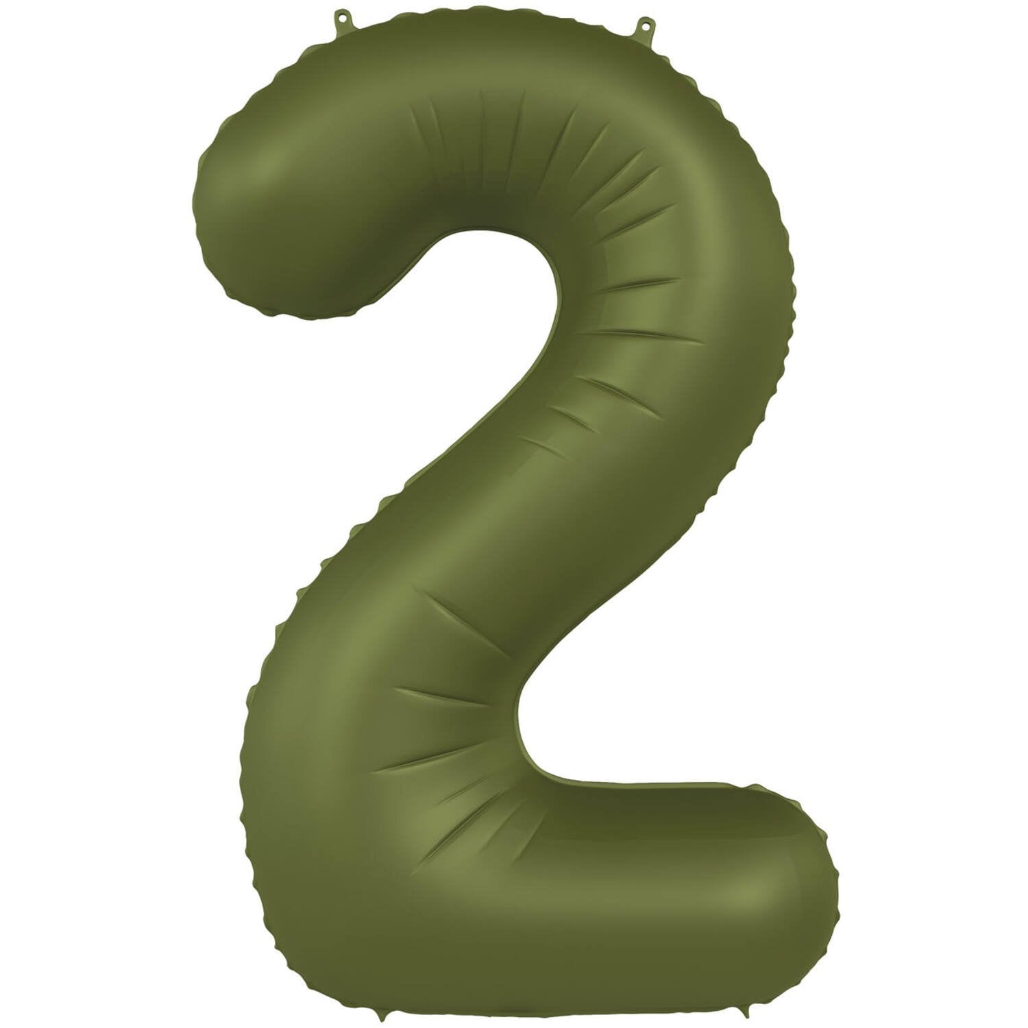Ballon chiffre 2 vert olive ultra mat 86 cm