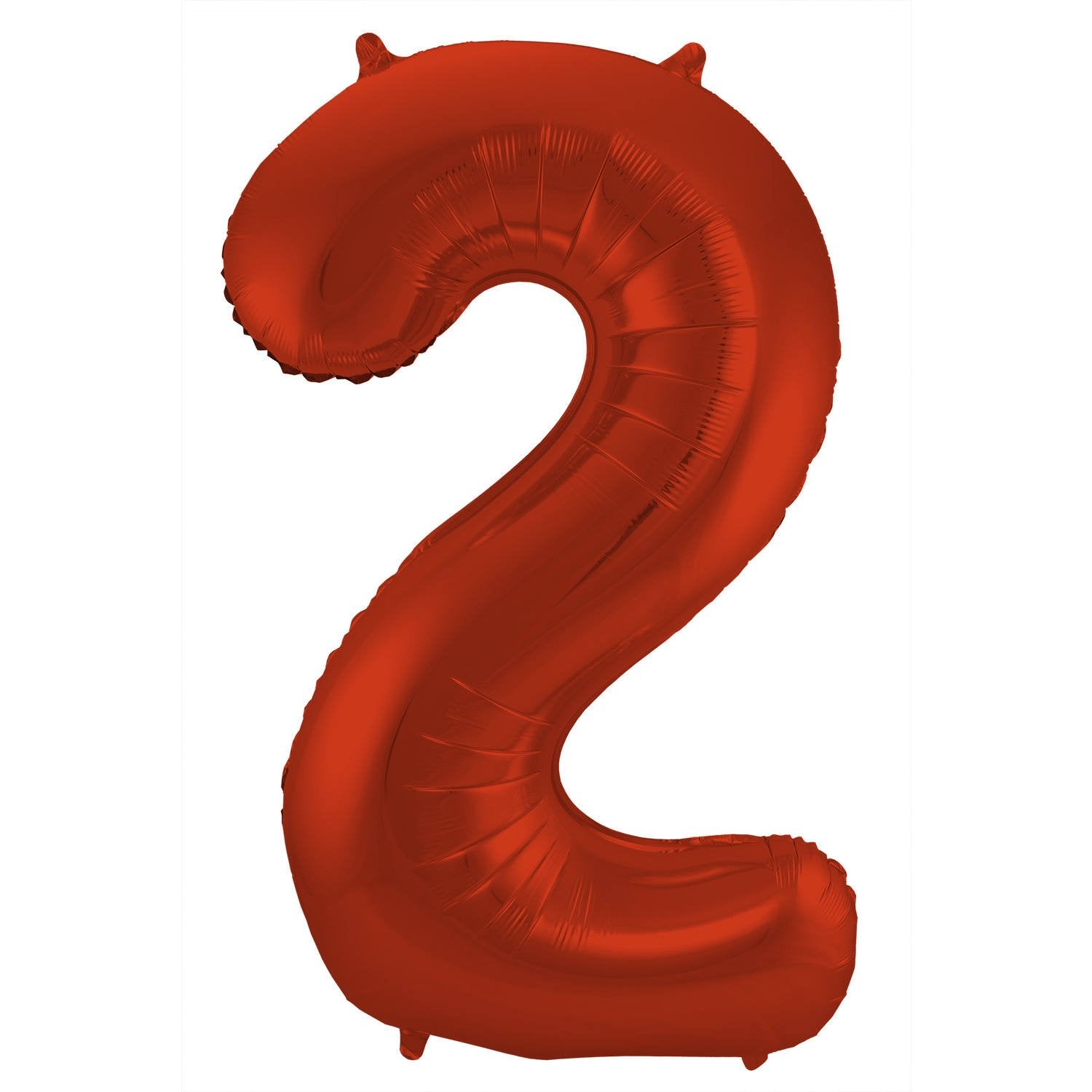 Ballon chiffre 2, 86 cm, rouge mat