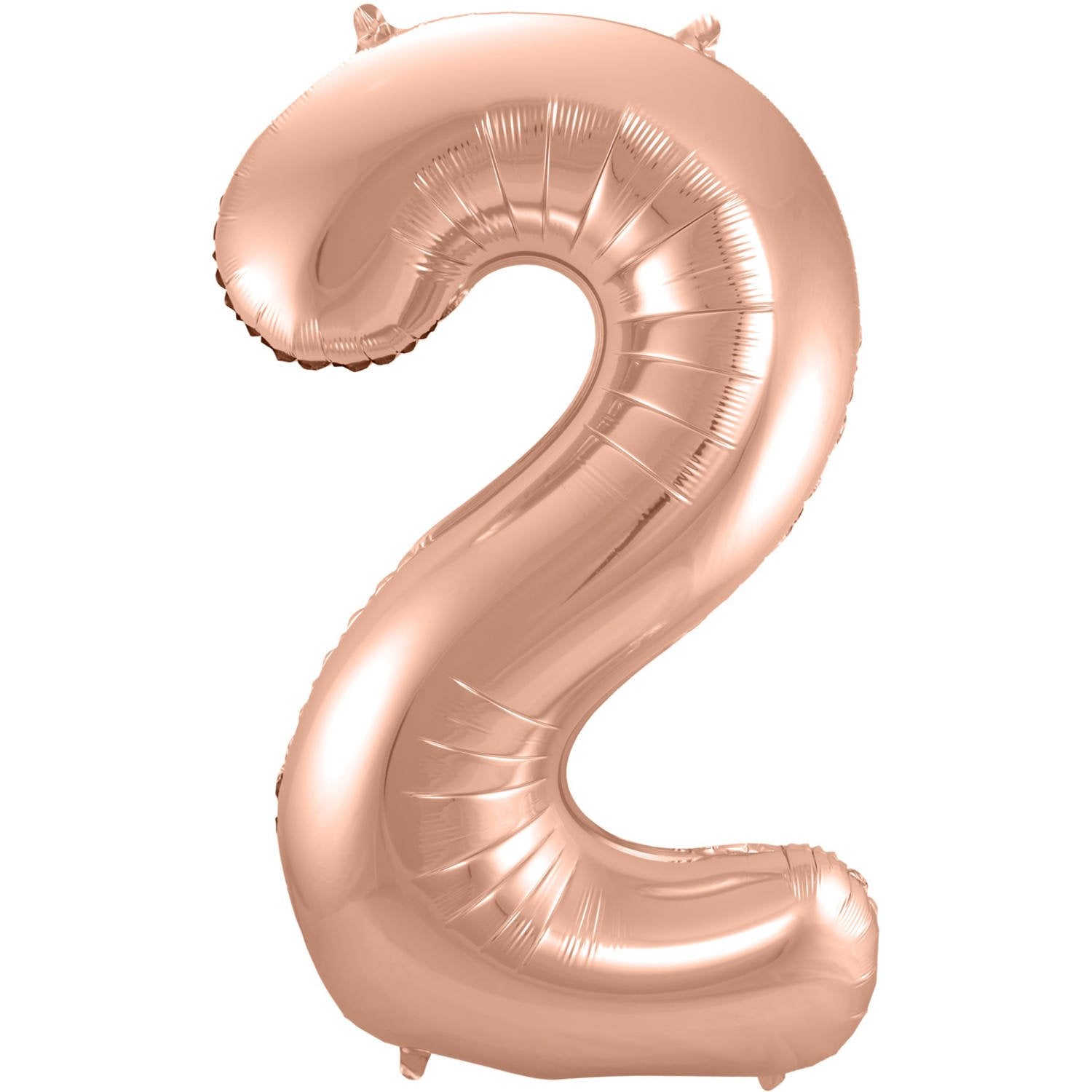 Ballon chiffre 2 86 cm or rose