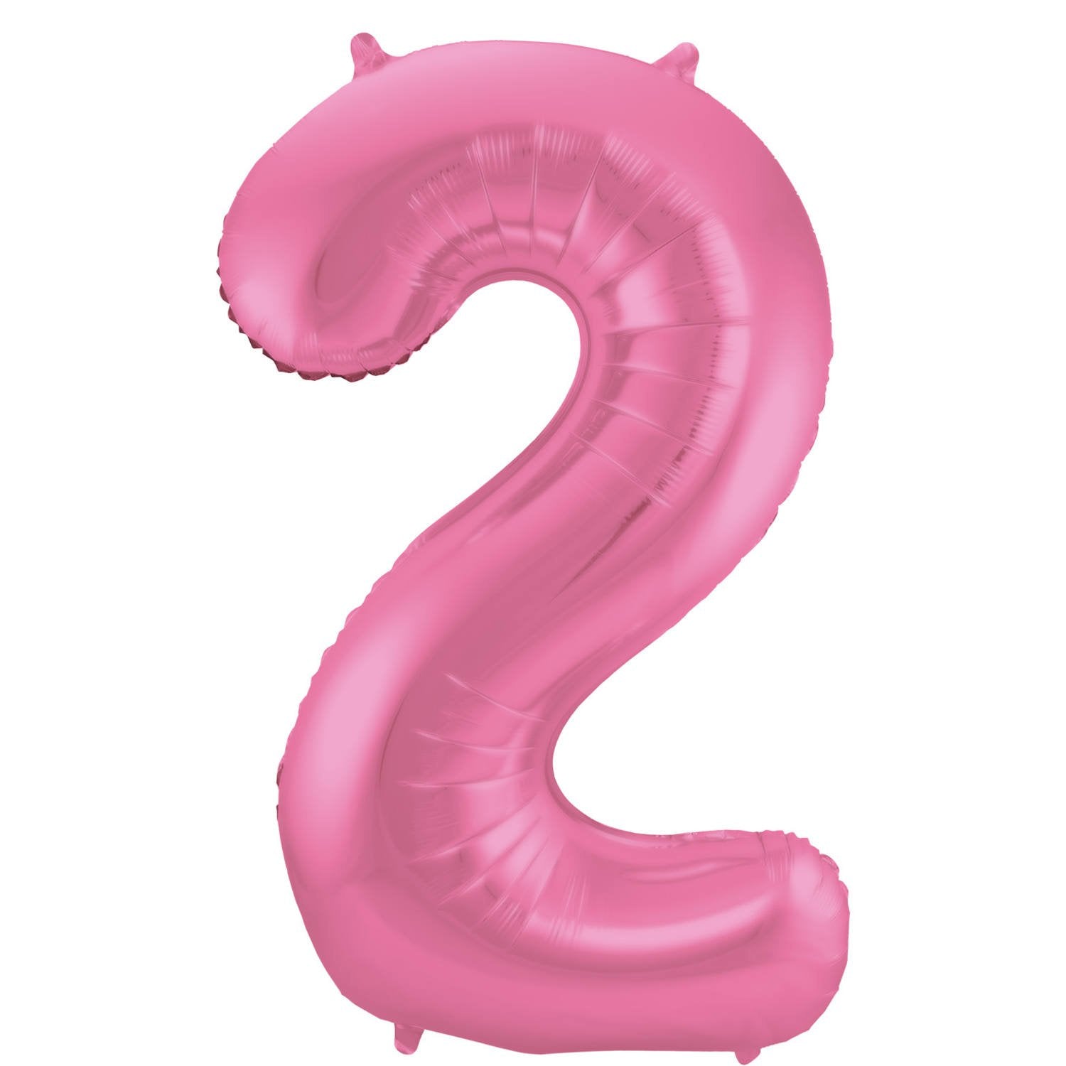 Ballon chiffre 2 86 cm rose mat