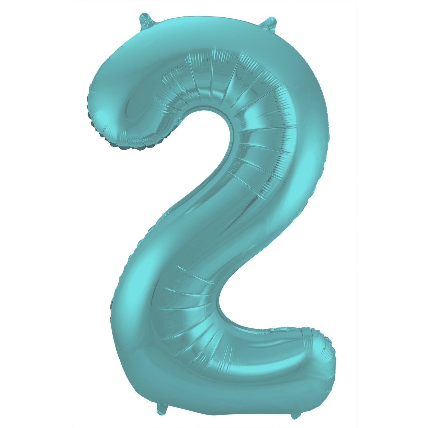 Ballon chiffre 2, 86 cm, turquoise mat