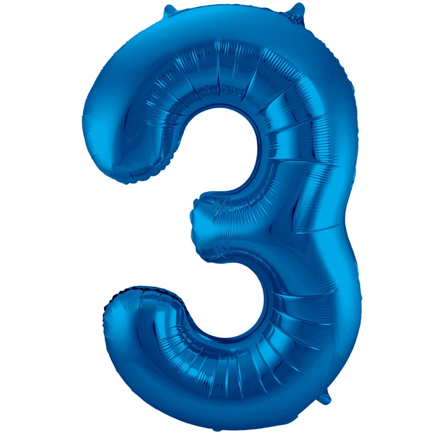 Ballon chiffre 3, 86 cm, bleu