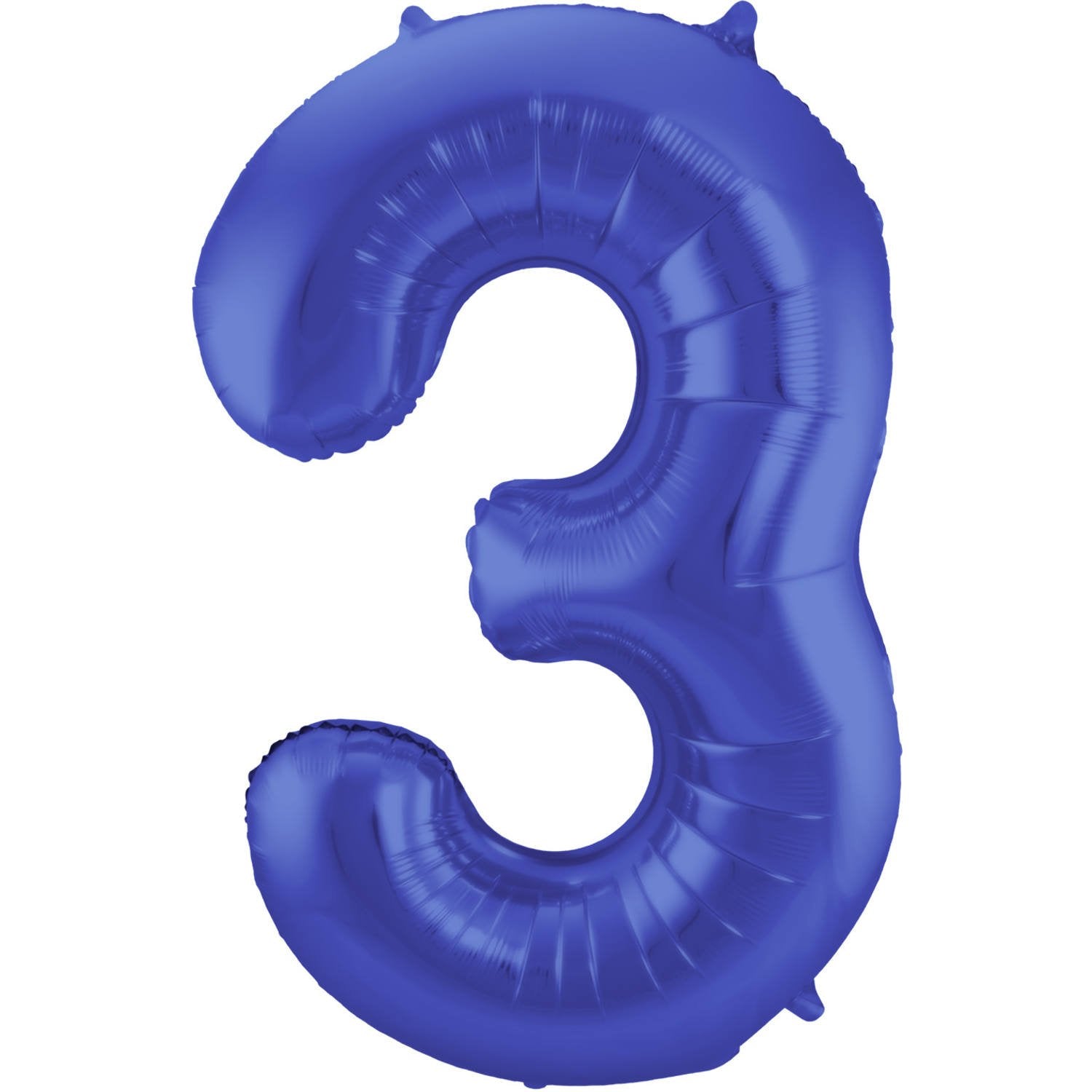 Ballon chiffre 3 86 cm bleu mat