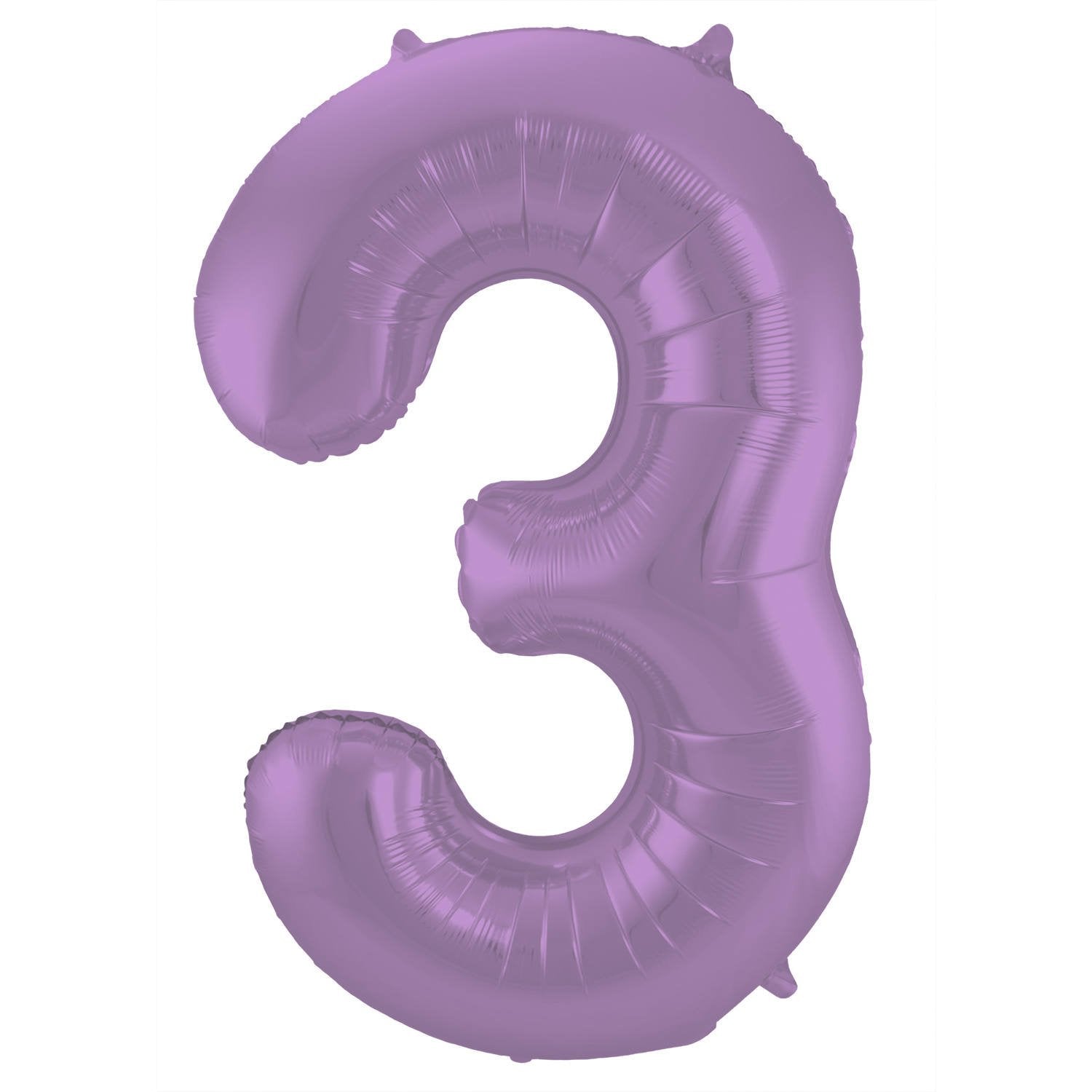 Ballon chiffre 3, 86 cm, lilas mat