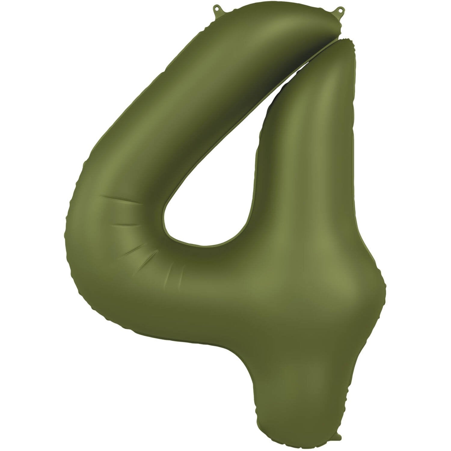 Ballon chiffre 4 vert olive ultra mat 86 cm