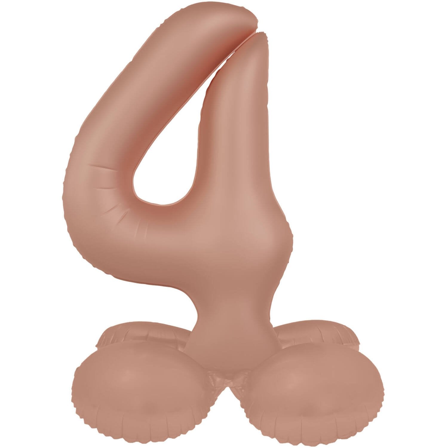 Ballon numéro 4 Vintage Rose Ultra Matte avec support 41 cm