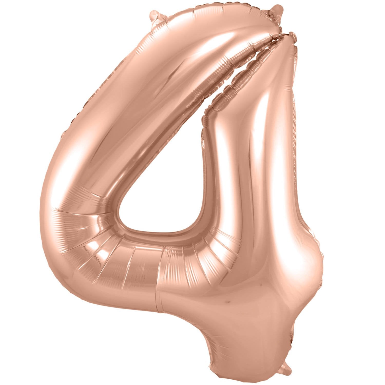 Ballon chiffre 4 86 cm or rose