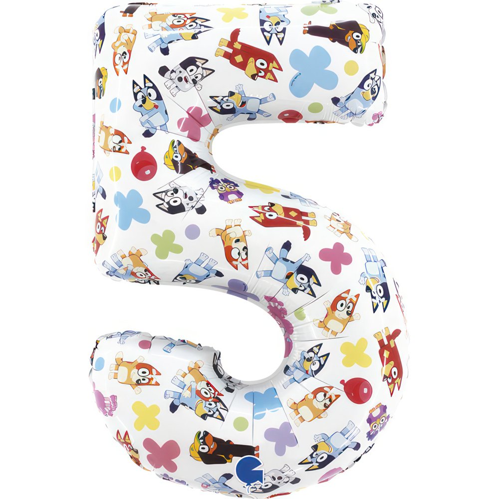 Ballon numéro 5 Bluey 49 x 72 cm