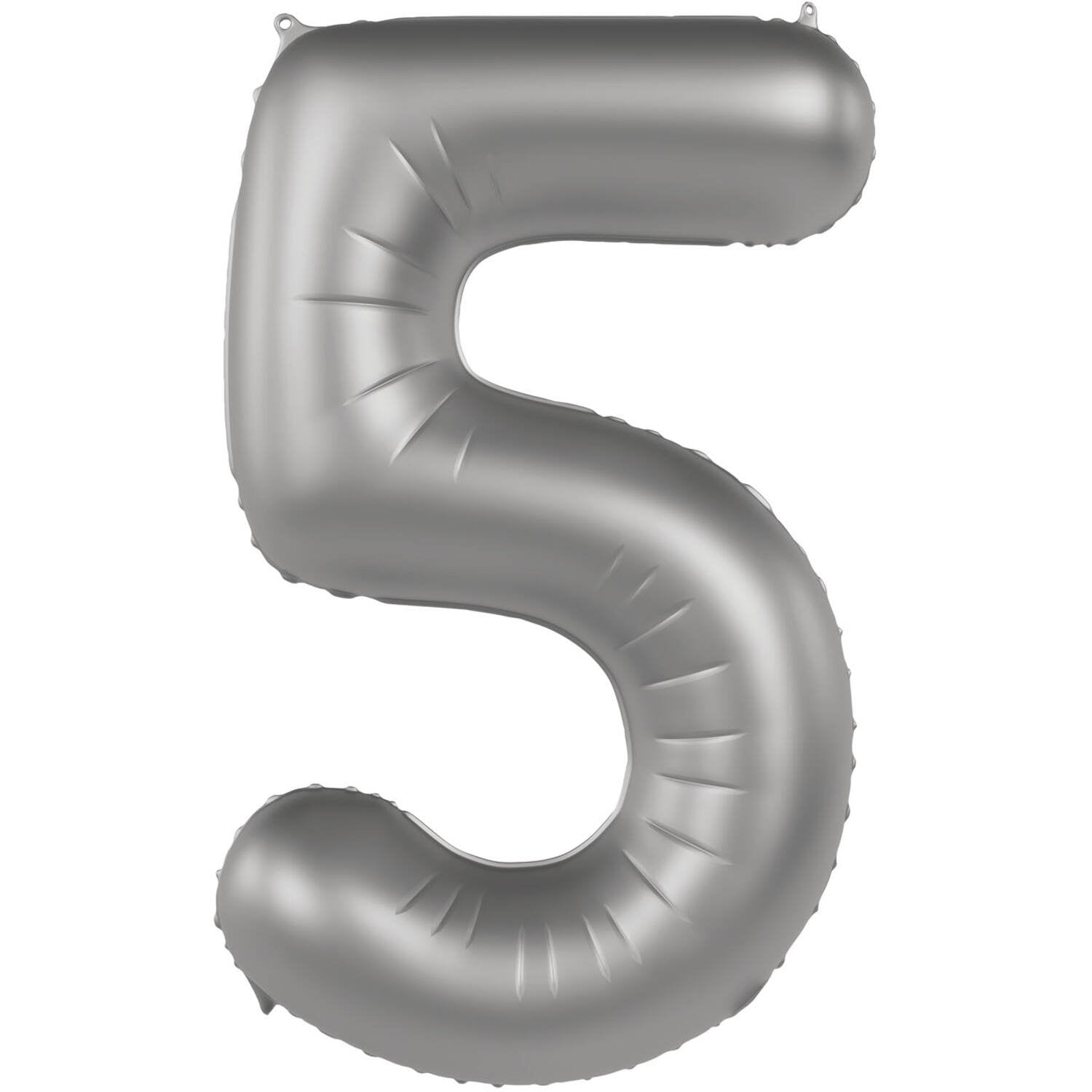 Palloncino numero 5 Moonlight Silver Satin Glitter 86 cm