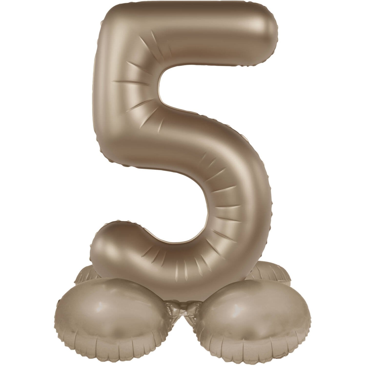 Palloncino numero 5 Starlight Gold con supporto 72 cm