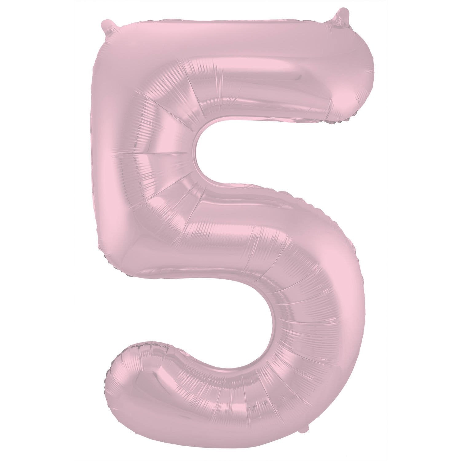 Ballon chiffre 5 86 cm rose pastel
