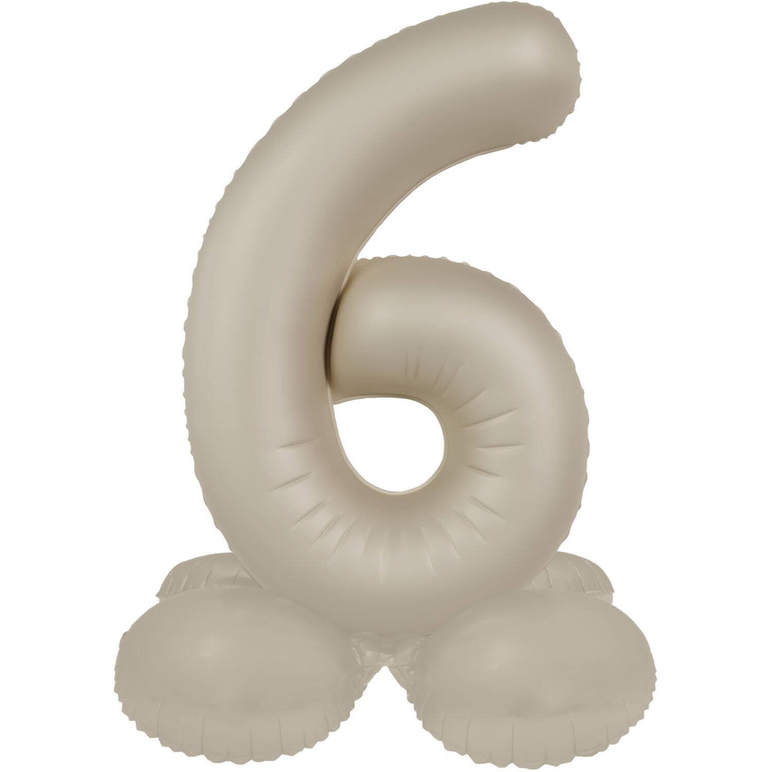 Ballon n° 6 Creamy Latte Ultra Matte avec support 41 cm