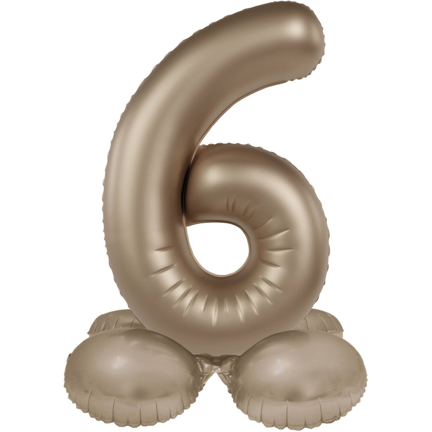 Palloncino numero 6 Starlight Gold con supporto 72 cm