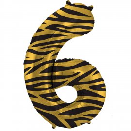 Palloncino Numero 6 Tigre Chic 86 cm