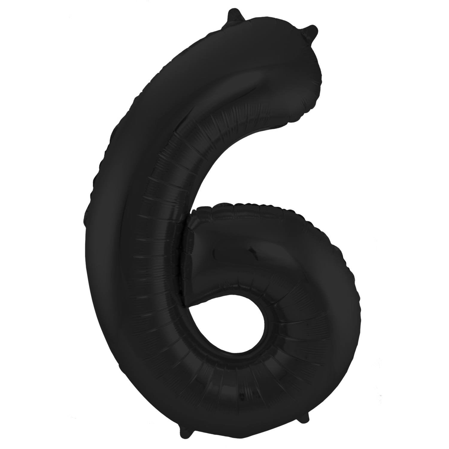 Palloncino numero 6 86 cm nero opaco