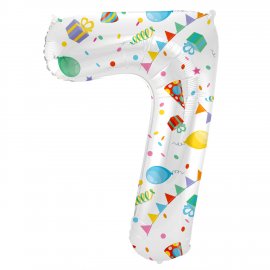 Ballon numéro 7 Joyeuse Fête 86 cm