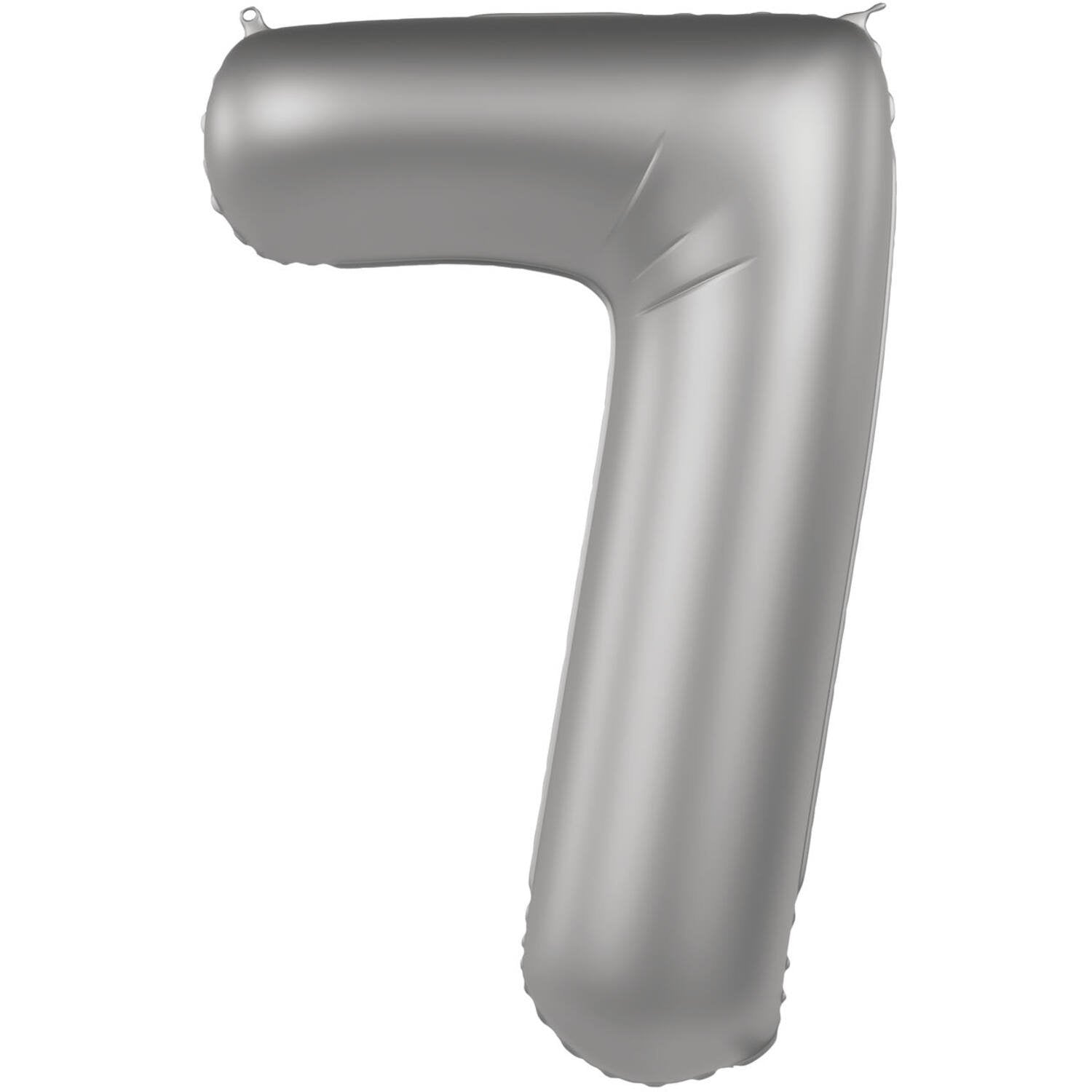 Ballon numéro 7 Clair de lune Argent Satin Pailleté 86 cm