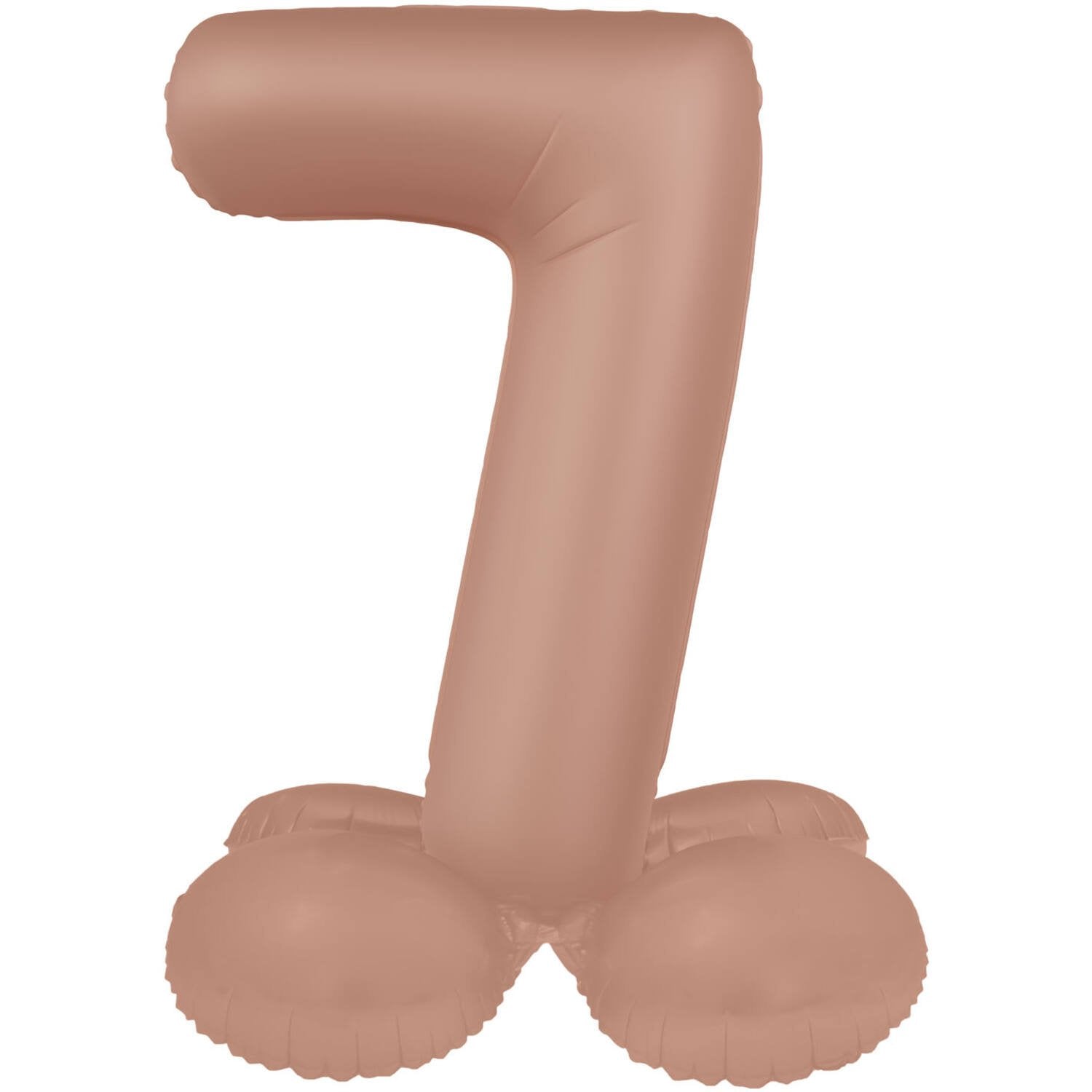 Ballon numéro 7 Vintage Rose Ultra Mat avec support 41 cm