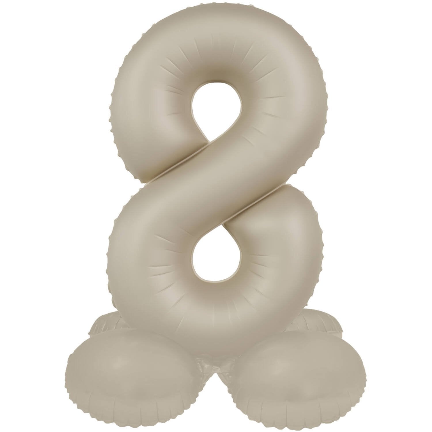 Ballon numéro 8 Creamy Latte Ultra Matte avec support 41 cm