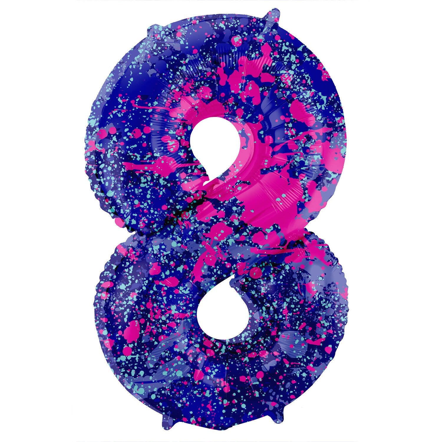 Ballon numéro 8, motif éclaboussure de peinture, 86 cm