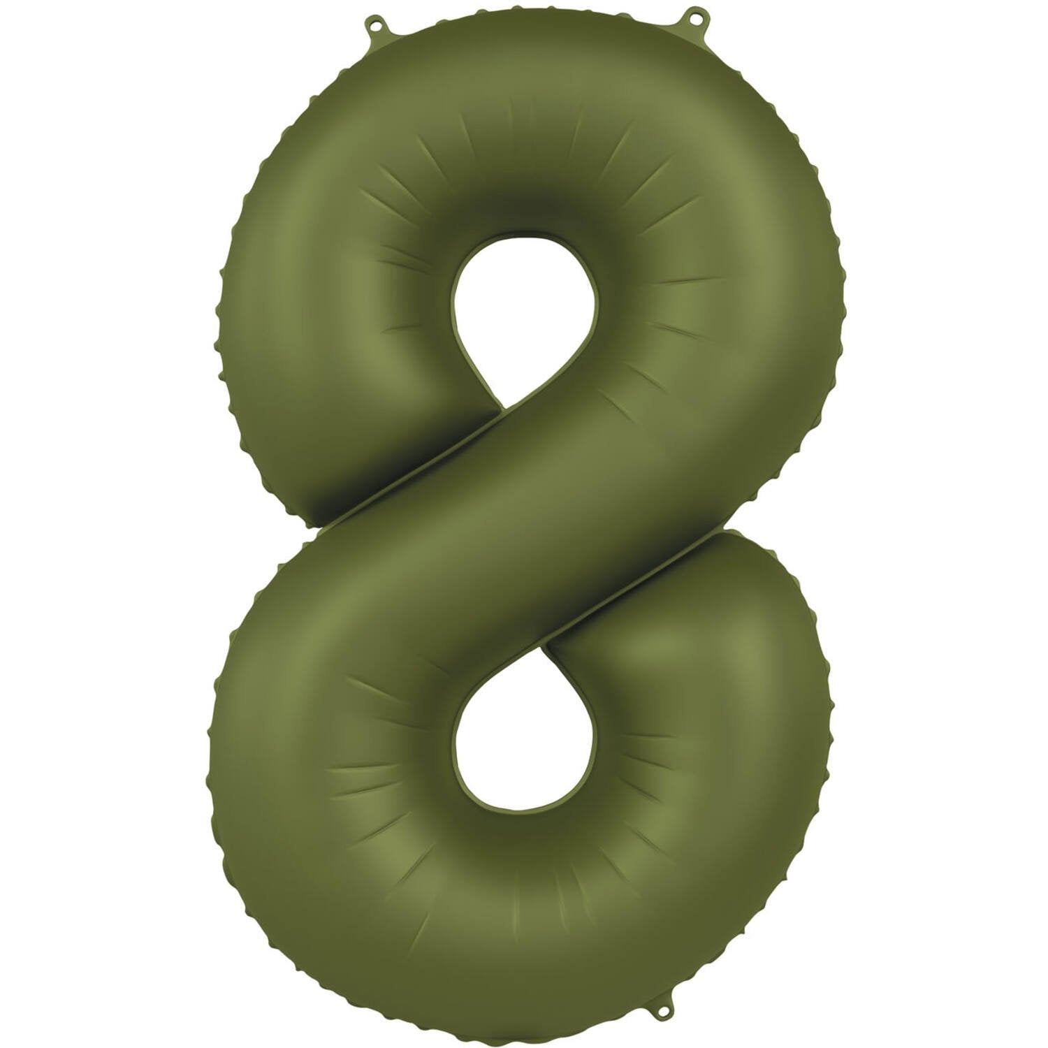 Ballon chiffre 8 vert olive ultra mat, 86 cm