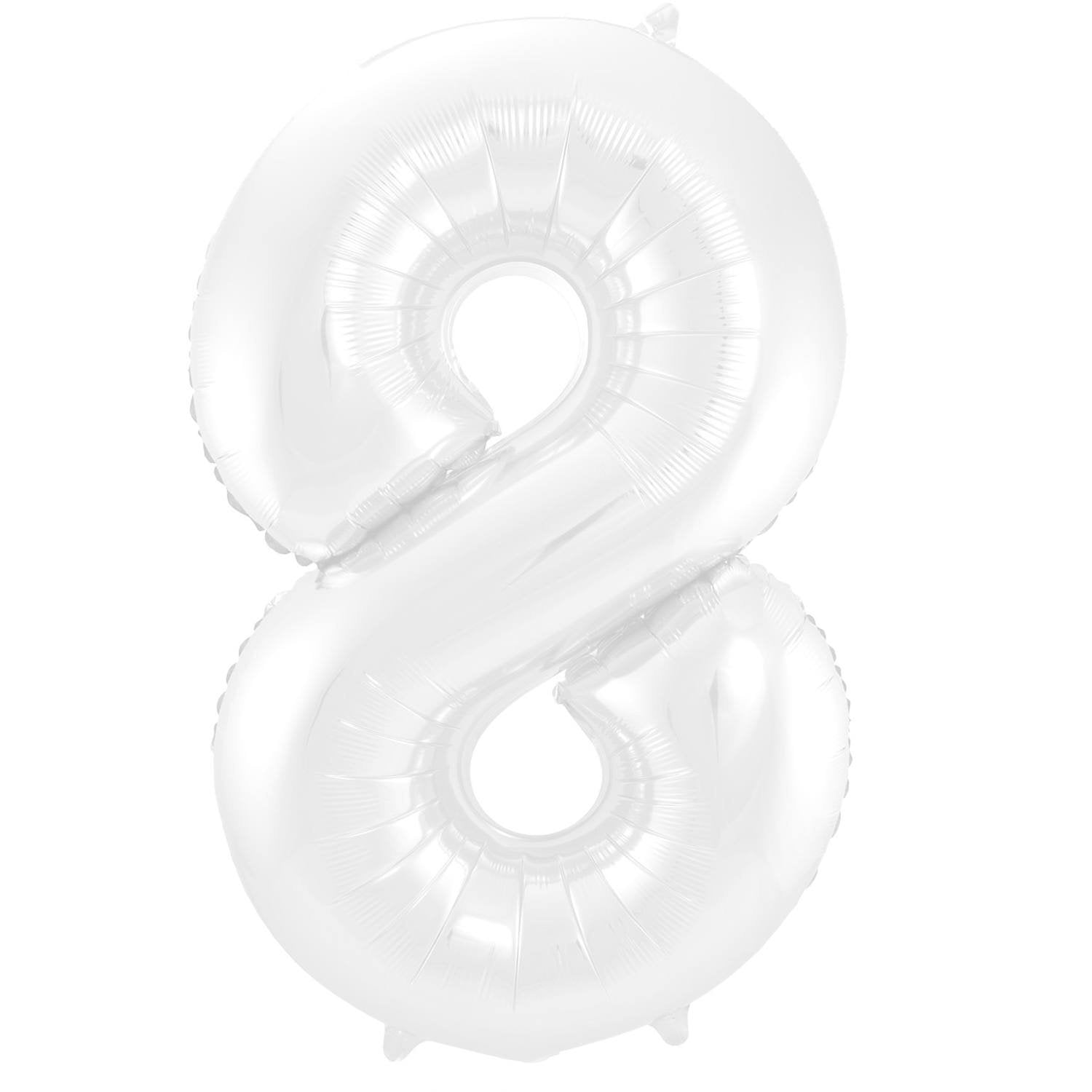 Ballon chiffre 8, 86 cm, blanc