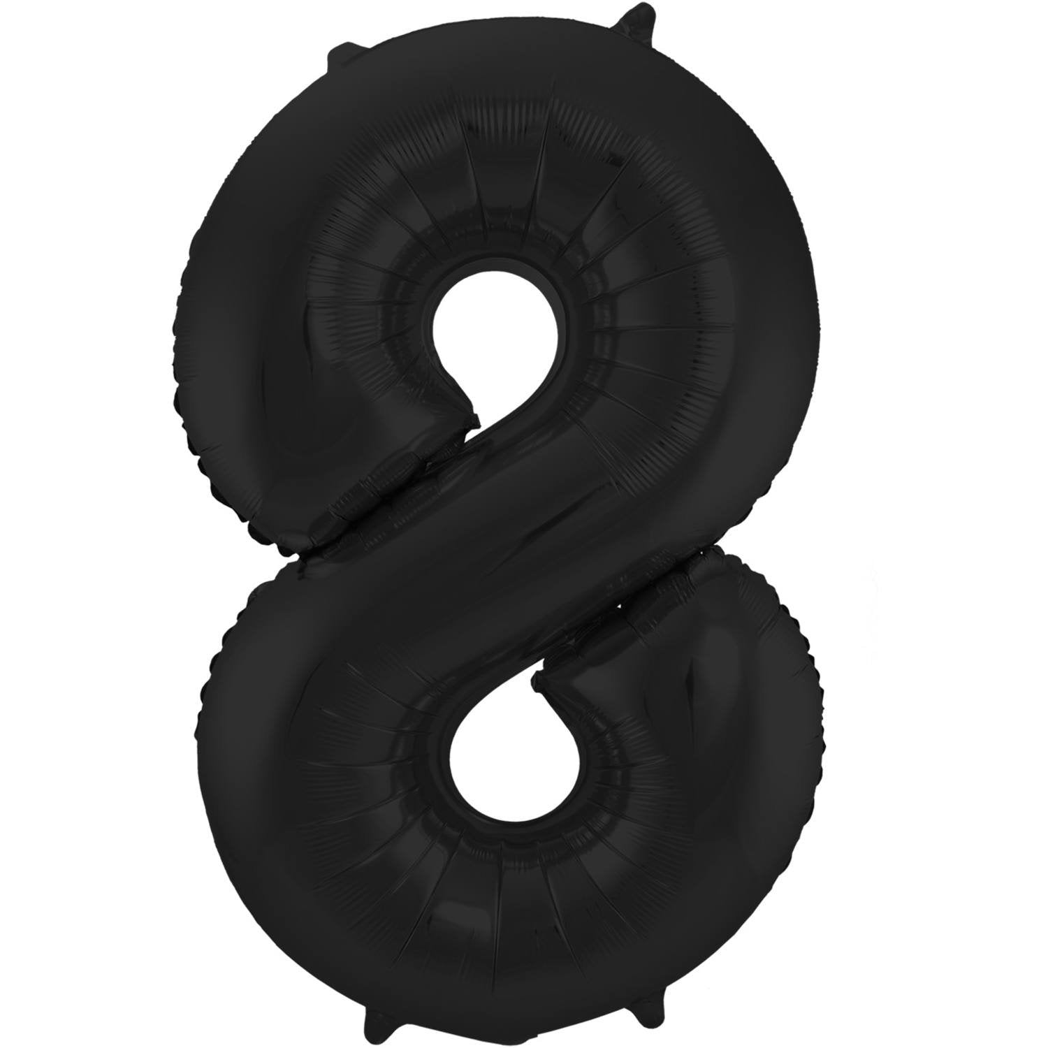 Ballon chiffre 8, 86 cm, noir mat
