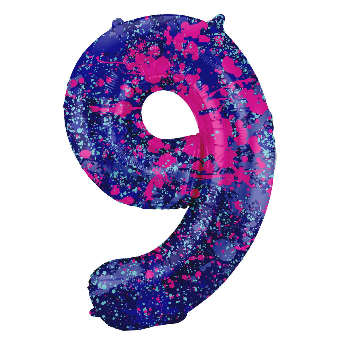Palloncino numero 9 con spruzzi di vernice 86 cm