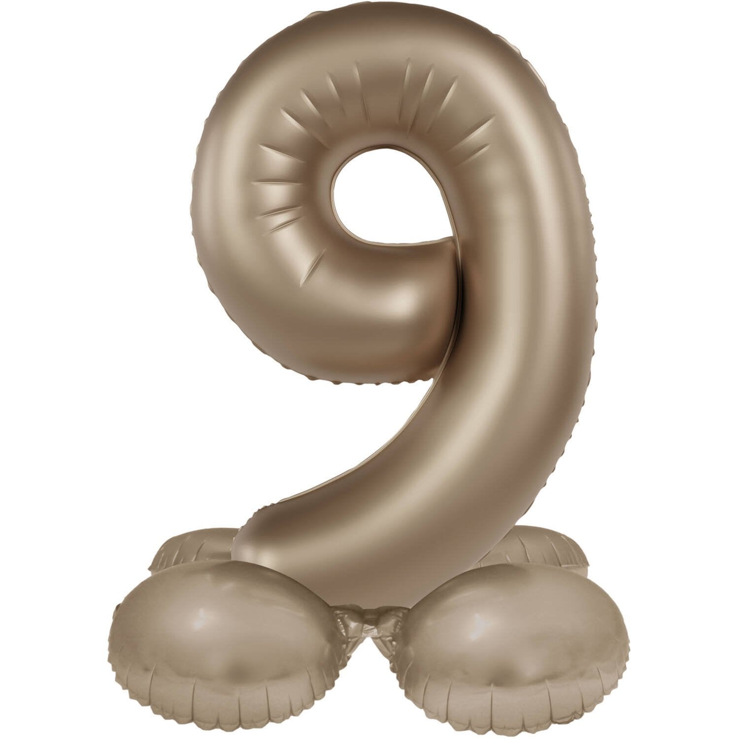 Palloncino numero 9 Starlight Gold con supporto 72 cm