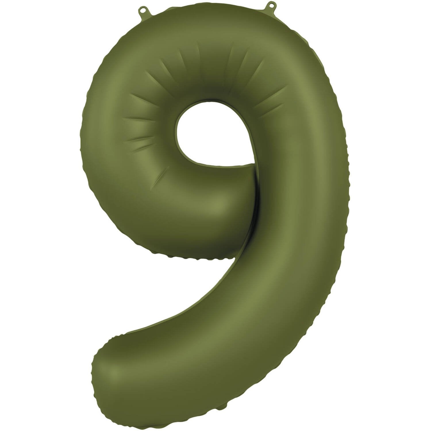Ballon chiffre 9 vert olive ultra mat 86 cm
