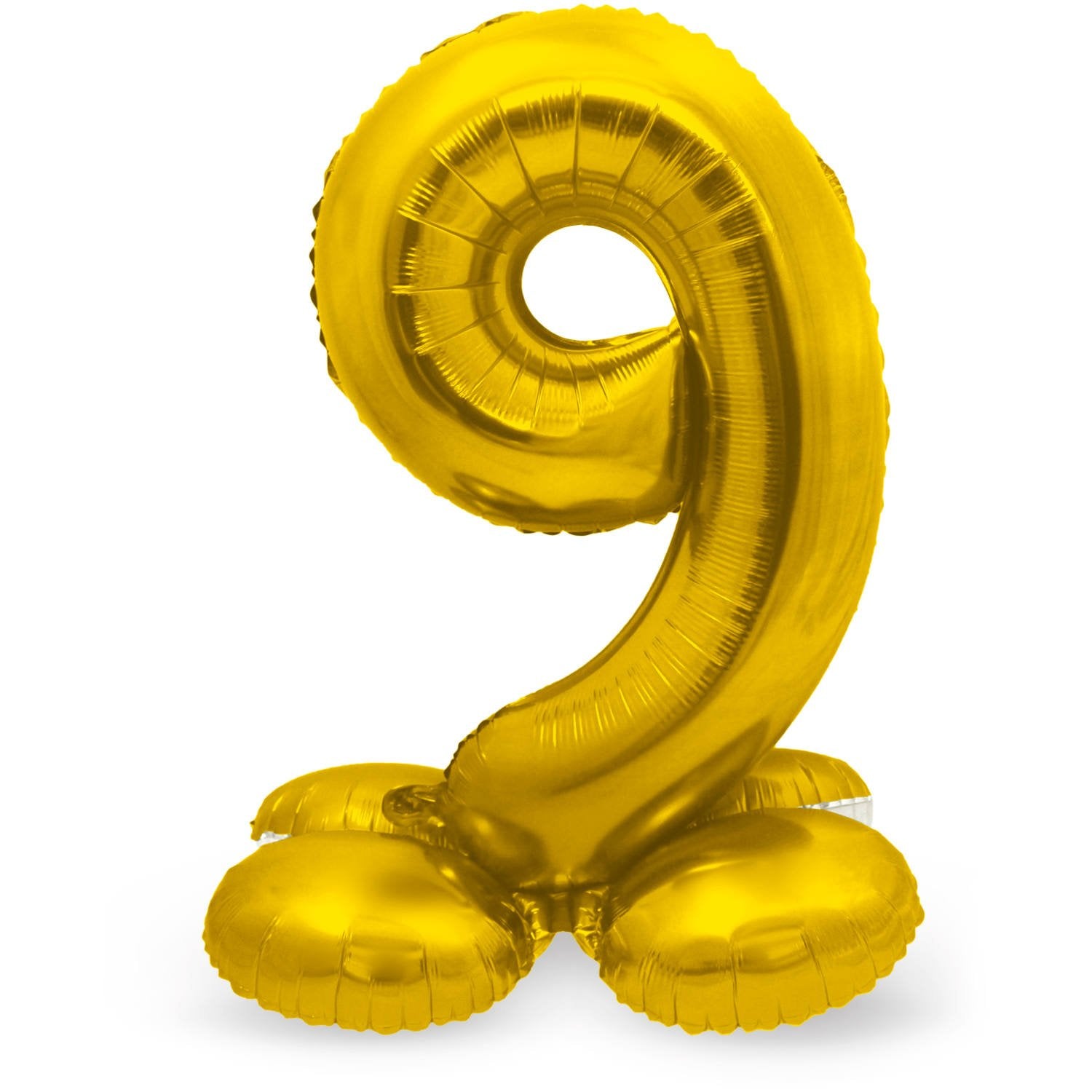 Ballon chiffre 9 doré de 72 cm avec support