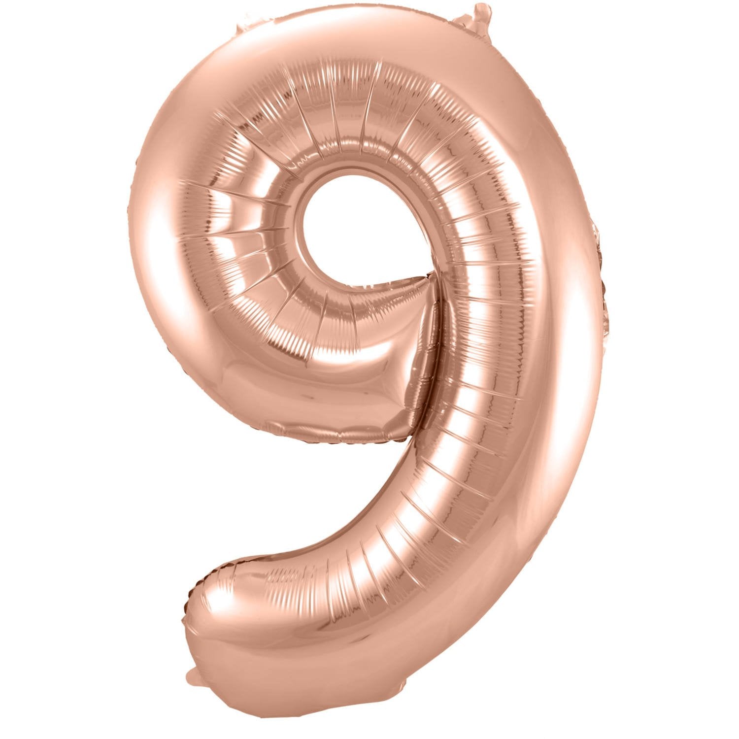 Ballon chiffre 9 86 cm or rose