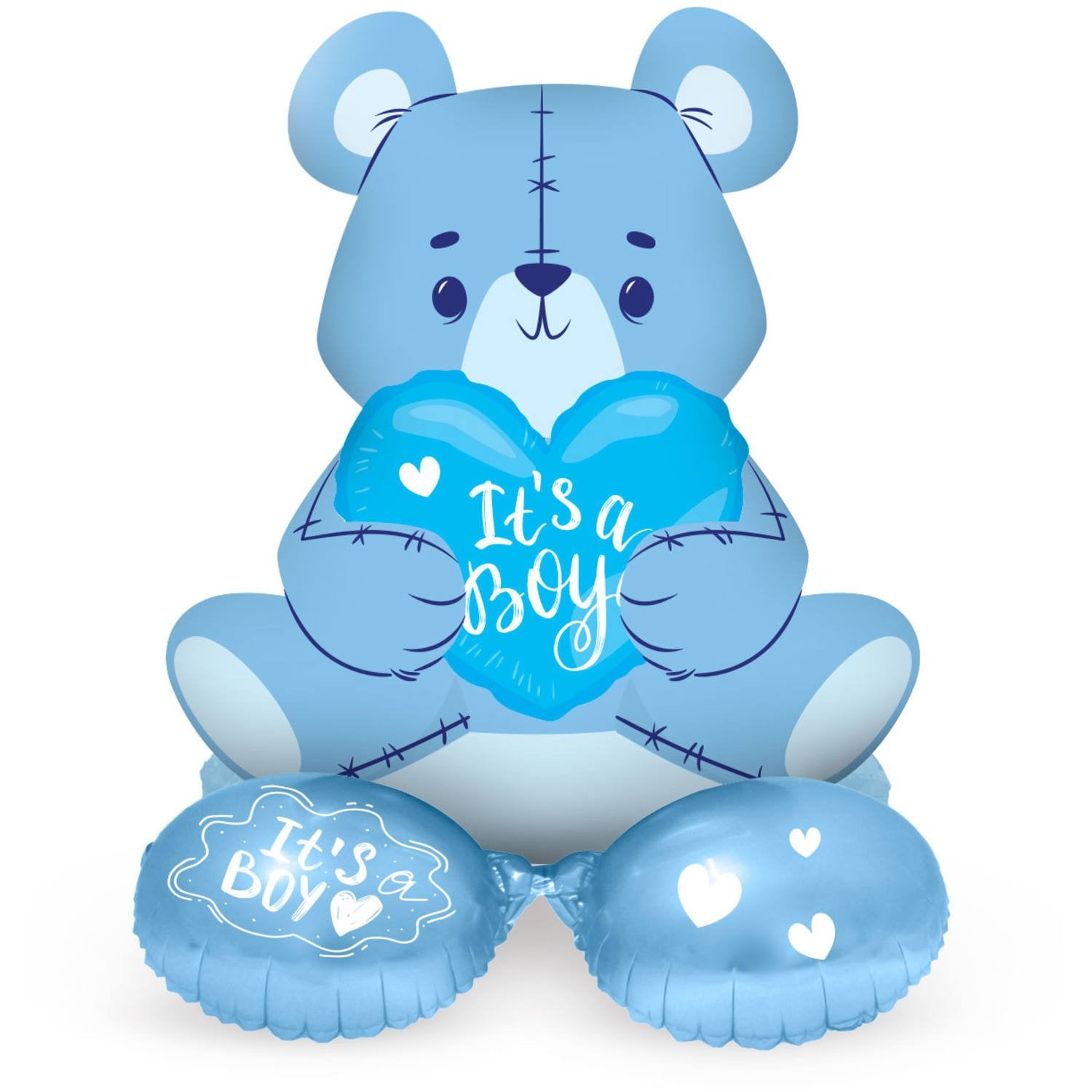 Palloncino Orso Blu con Base 61 cm