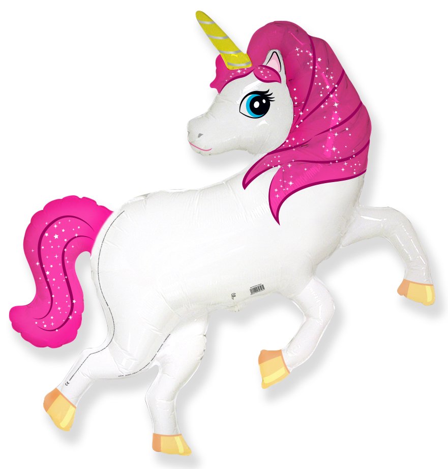 Ballon licorne rose 105 x 101 cm