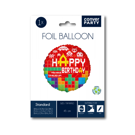Ballon de 45 cm « Joyeux anniversaire » inspiré des jeux vidéo