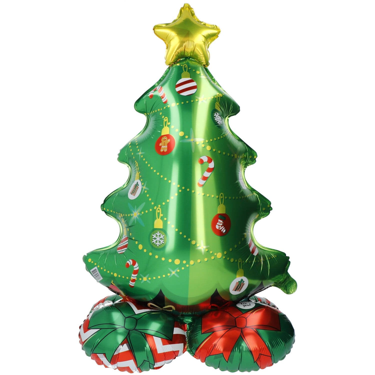Ballon sapin de Noël en aluminium avec socle 81 cm
