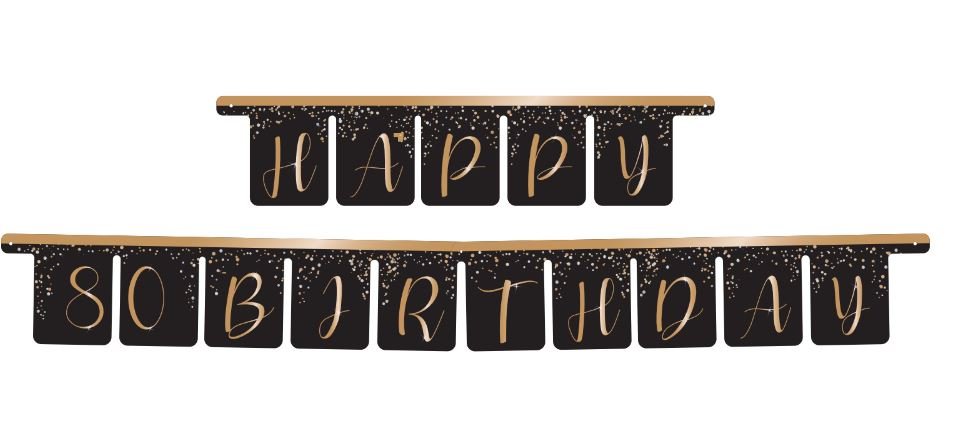 Guirlande élégante dorée pour le 80e anniversaire