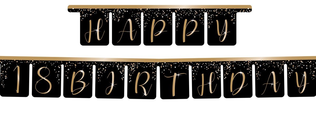 Guirlande dorée élégante pour 18 ans