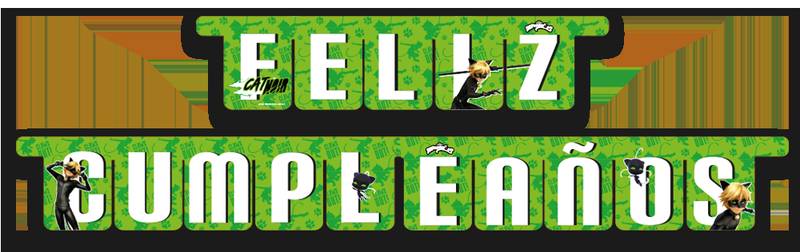 Guirlande Joyeux Anniversaire en espagnol Chat Noir