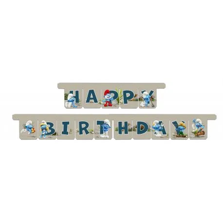 Guirlande des Schtroumpfs Joyeux Anniversaire