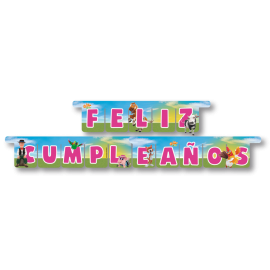 Guirlande « Joyeux anniversaire » de Zenon's Farm (espagnol) 3 m