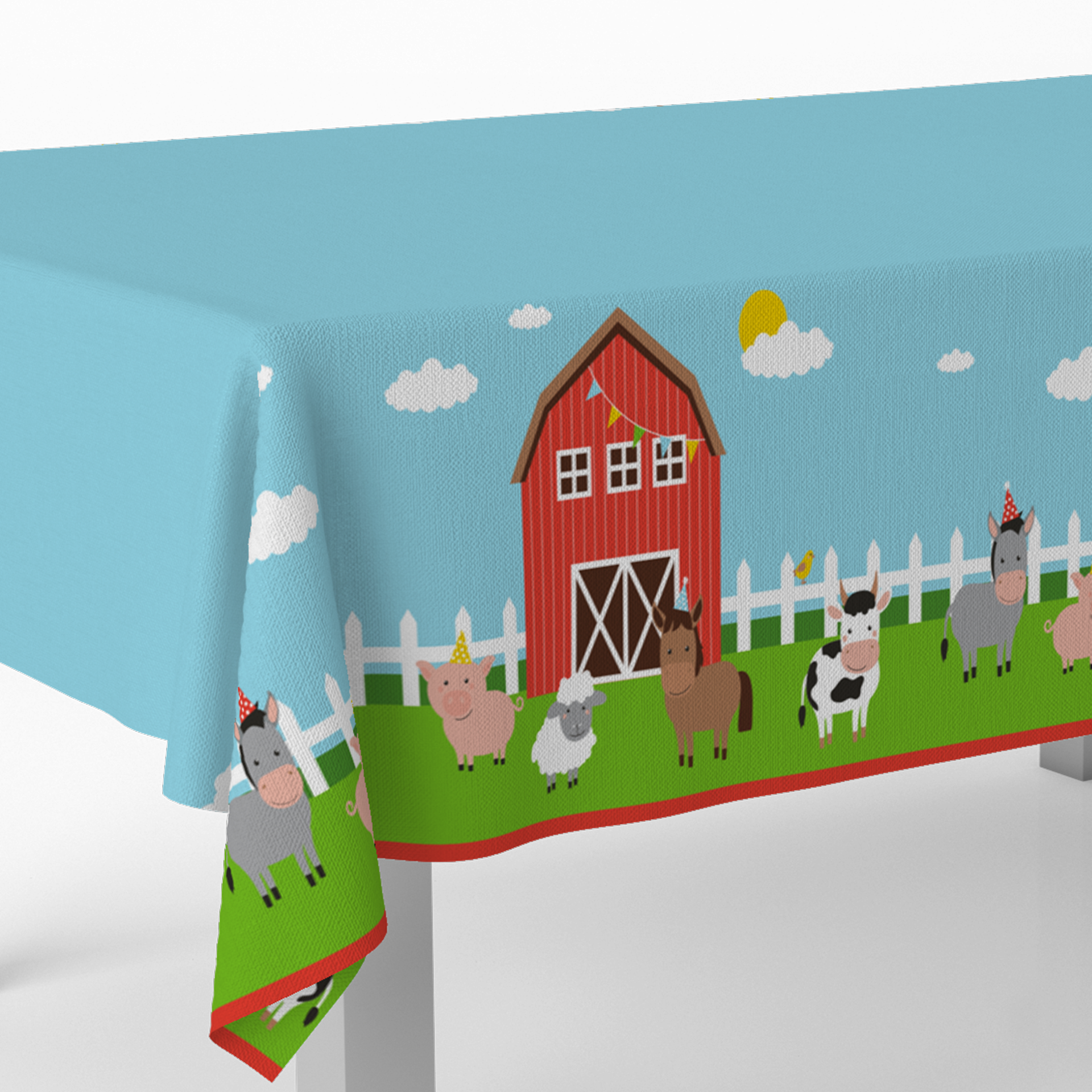 Nappe en plastique 120 x 180 cm Animaux de la ferme